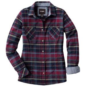 CQR New With Tags WOMEN'S 100% BRUSHED SOFT COTTON PLAID FLANNEL SHIRT